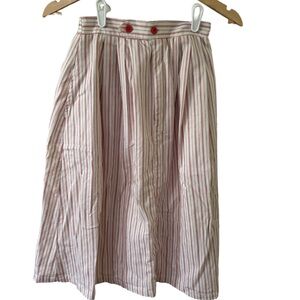 Vintage striped A-Line Midi Skirt